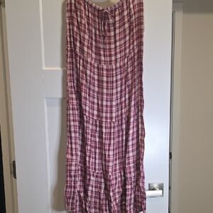 No Boundaries Pink Plaid Maxi Skirt